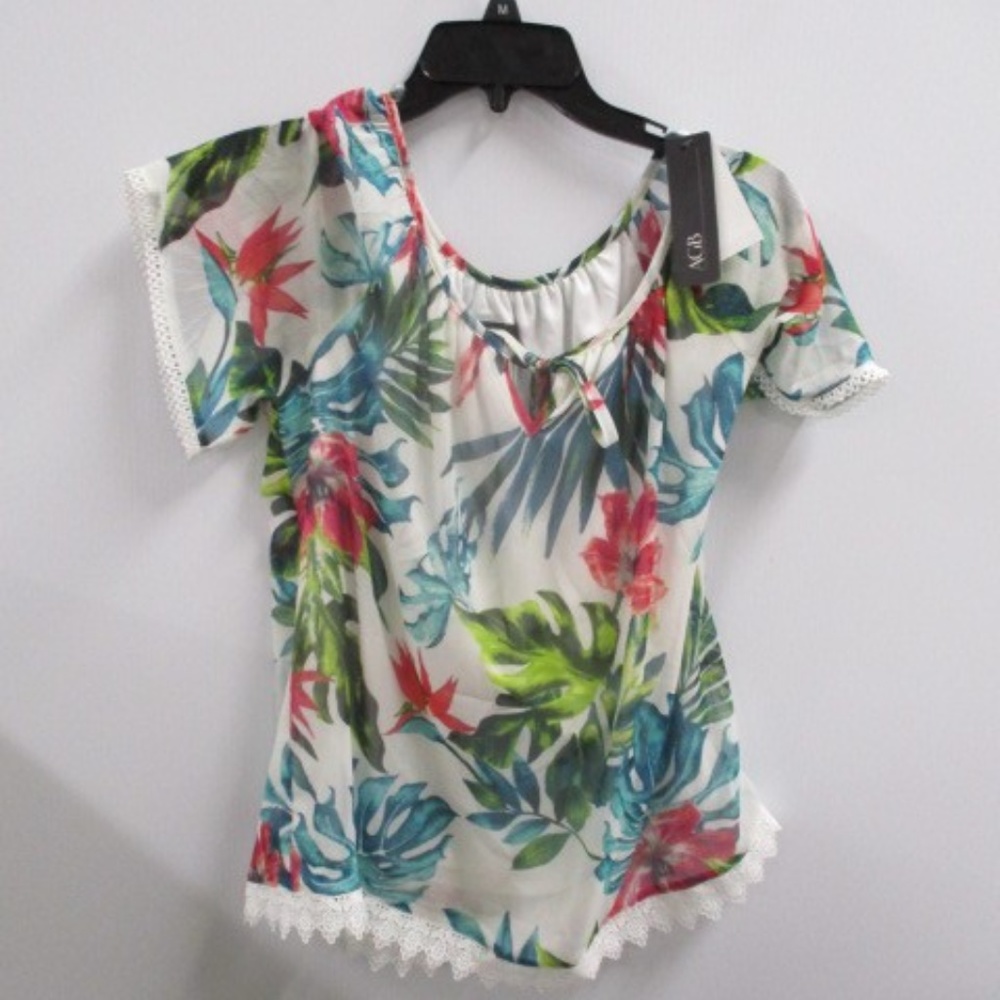 AGB Tropical Print Shirt NWT Women's size S